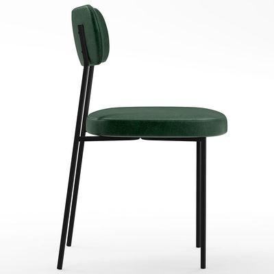 Cadeira Decorativa Estofada Para Sala de Jantar Melina F01 Couríssimo Verde Musgo - Lyam Decor