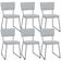 Kit 06 Cadeiras Decorativas Para Sala De Jantar Allana L02 Suede Cinza - Lyam Decor