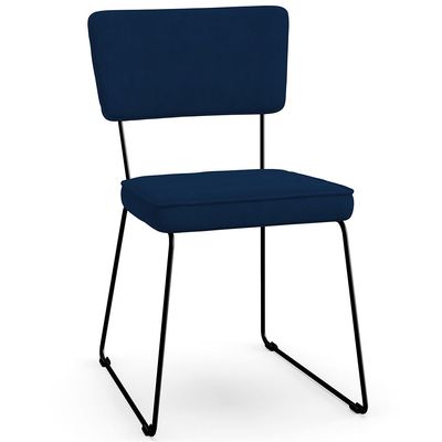 Kit 02 Cadeiras Decorativas Para Sala De Jantar Allana L02 Suede Azul Marinho - Lyam Decor