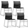 Kit 04 Cadeiras Fixa Base Preta Empilhável Connect F02 Preto - Lyam Decor