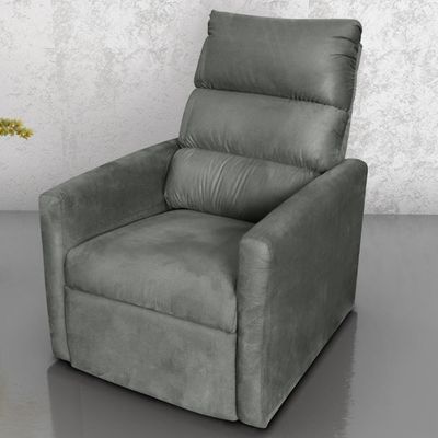 Poltrona Reclinável Do Papai Taty Suede Chumbo