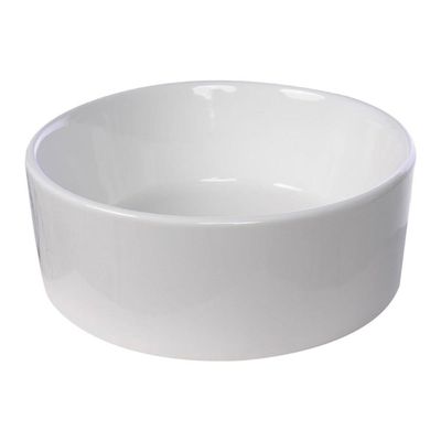 Cuba De Cerâmica Redonda Branca Para Banheiro 46x46x15 Cm Domum