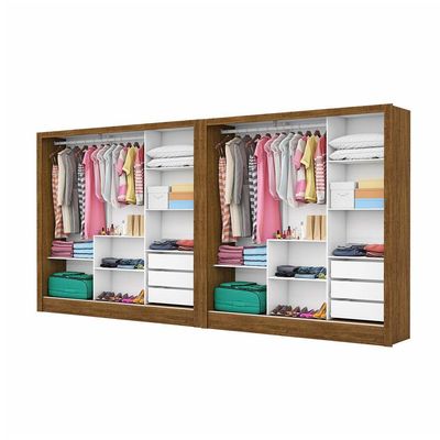 Closet Casal Duplo Dubai 6 Portas Plus 6 Gavetas Cinamomo Com Off White