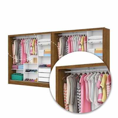 Closet Casal Duplo Dubai 6 Portas Plus 6 Gavetas Cinamomo Com Off White