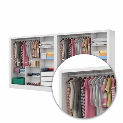 Closet Casal Duplo Dubai 6 Portas 6 Gavetas Branco