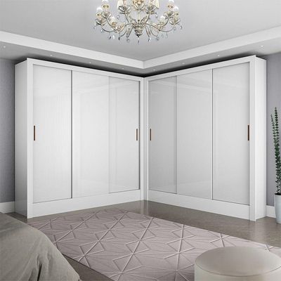 Closet Casal Duplo Dubai 6 Portas 6 Gavetas Branco