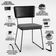 Kit 06 Cadeiras Decorativas Sala Jantar Allana L02 Couríssimo Preto Linho Cinza Escuro - Lyam Decor