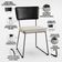 Kit 06 Cadeiras Decorativas Estofada Sala Jantar Allana L02 Couríssimo Preto Linho Cru - Lyam Decor