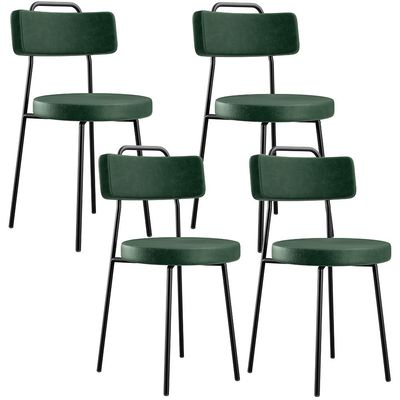 Kit 04 Cadeiras Decorativas Para Sala De Jantar Barcelona F01 Couríssimo Verde Musgo - Lyam Decor