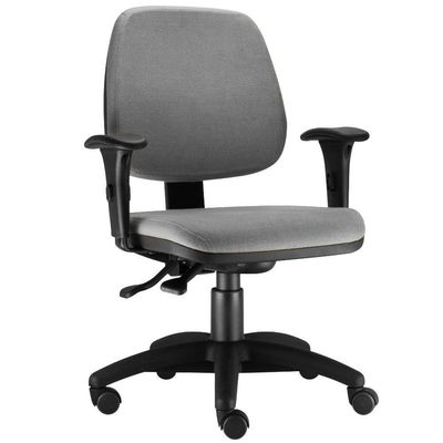 Kit 02 Cadeiras Giratória Job L02 Executiva Ergonomica Crepe Cinza - Lyam Decor