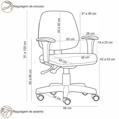 Kit 02 Cadeiras Giratória Job L02 Executiva Ergonomica Crepe Cinza - Lyam Decor