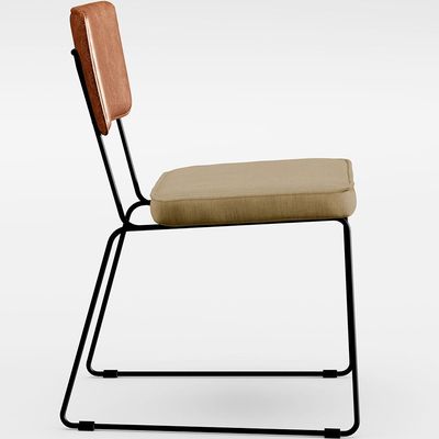 Cadeira Decorativa Estofada Sala Jantar Allana L02 Couríssimo Camel Linho Bege Escuro - Lyam Decor