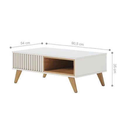 Conjunto Rack Para E Mesa De Centro Isabel Off-white Freijo