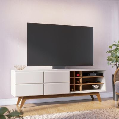 Conjunto Rack Para E Mesa De Centro Isabel Off-white Freijo