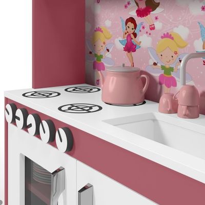Armário Cozinha Com Refrigerador Infantil Lux Branco Rosa