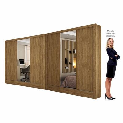 Closet Casal Duplo Dubai 6 Portas Plus 6 Gavetas Cinamomo