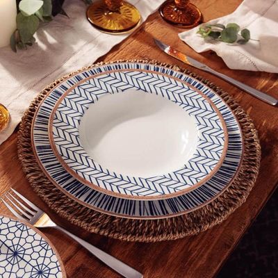 Aparelho de Jantar 20 Peças Tramontina Abstratta em Porcelana 4 Pessoas Mesa Posta