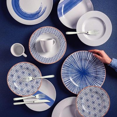 Aparelho de Jantar 20 Peças Tramontina Abstratta em Porcelana 4 Pessoas Mesa Posta
