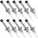 Kit 10 Bicos Dosador Azeite Inox 2x9,5cm Tampa Plástica Garrafa Vinagre Weck