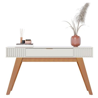 Aparador Decorativo Para Sala de Estar 01 Gaveta Delta C04 Freijó Off White - Lyam Decor