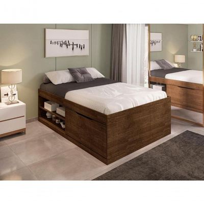 Cama Casal Box Sapateira Tien Malbec
