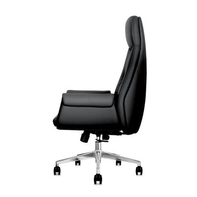Cadeira De Escritório Presidente Prestige Preta Com Assento Espuma Laminada D28 Base Giratória Aço Cromado Preto