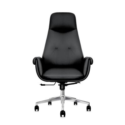 Cadeira De Escritório Presidente Prestige Preta Com Assento Espuma Laminada D28 Base Giratória Aço Cromado Preto