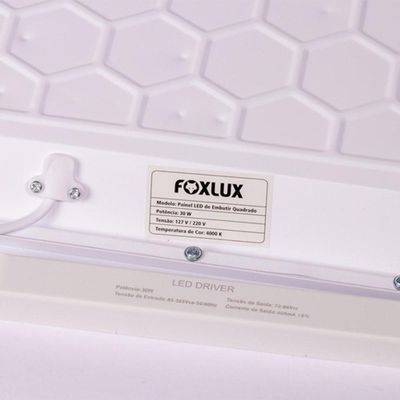 Painel Led 40x40 Quadrado Branco Embutir 30w 4000k Foxlux