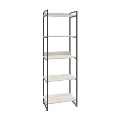 Estante Kuadra 60x40x187cm C/05 Prateleiras Snow / Est.preta Snow / Est.preta