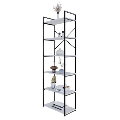 Estante Alta C/06 Prateleiras 185x60x33cm Yon Branco Tx/est.preta Branco Tx/est.preta