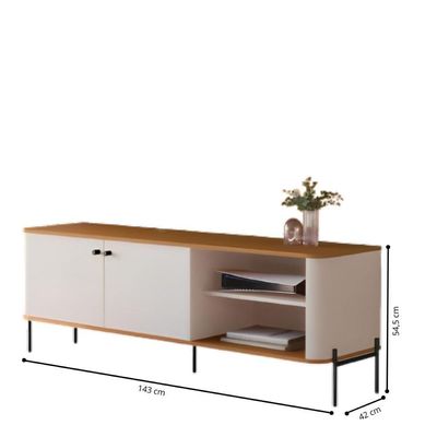 Rack Para 58 Polegadas Olaf Off White Nature Preto