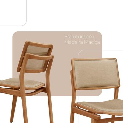 Mesa De Jantar Noronha 220cm Madeira Tampo Barril 8 Cadeiras Eva Turim 07 / Imbuia Nat.