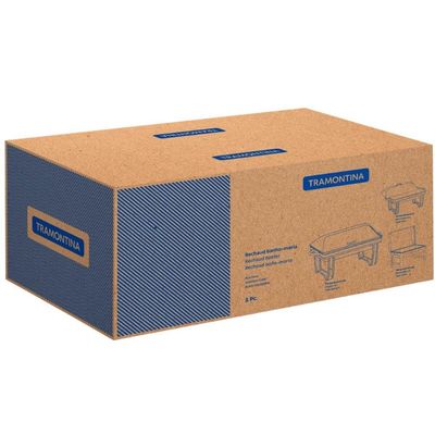 Rechaud 2 Cubas GN 1/2 8,4L Banho Maria Tramontina em Aço Inox