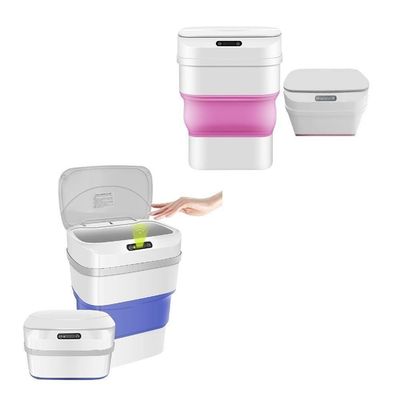 Lixeira Automatica Sensor Smart Cesto De Lixo Retratil Inteligente A Prova Agua Viagem Camping Praia Rosa