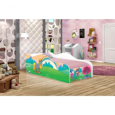 Mini Cama Fun Unicórnio Feliz Infantil Com Colchão