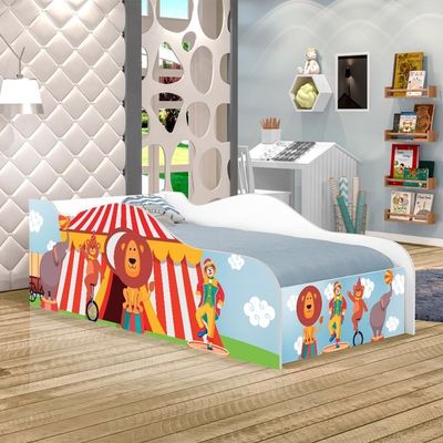 Cama Carro Fun Adesivada Circo Solteiro