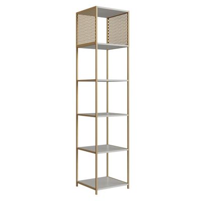 Estante Industrial Alta Telada 40X38X180cm Arenas Dourado MDP P1023 Placa e Ponto