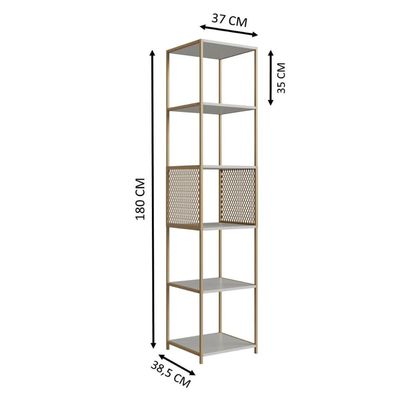 Estante Industrial Alta Telada 40X38X180cm Arenas Dourado MDP P1023 Placa e Ponto