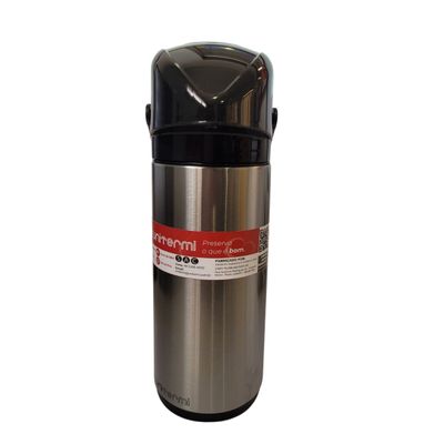 Garrafa Térmica de Pressão Média Verona 1L Inox - Unitermi
