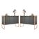 Buffet Industrial 3 Portas Preto Cobre Conjunto 2 Unidades