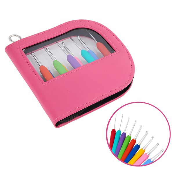 Kit de Agulhas para Crochê Knitpro Waves 9 Peças Rosa