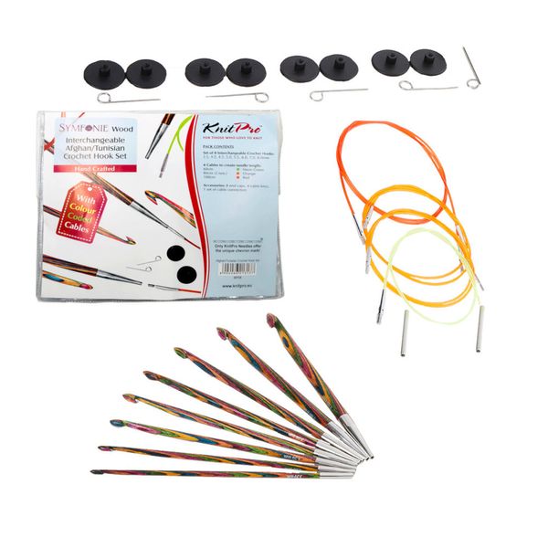 Kit de Agulhas Circulares Tunisiano Knitpro Symfonie 25Pçs