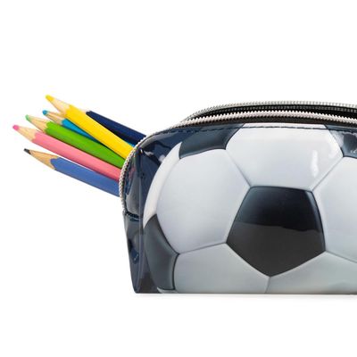 Estojo Escolar Masculino  Futebol U / Preto