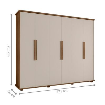 Roupeiro 6 Portas Cinamomo Off White