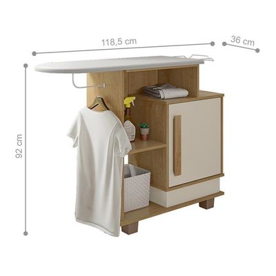 Tábua De Passar Com 1 Porta Yokohama Cinamomo Off White