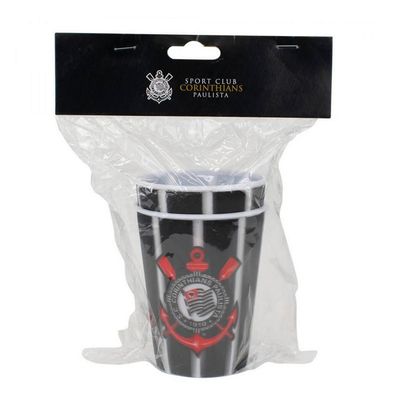 Jogo com 2 Copos De Plástico 3D Corinthians 400ml