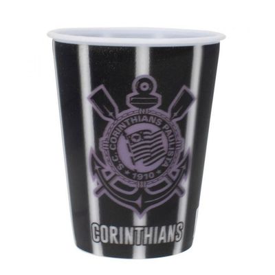 Jogo com 2 Copos De Plástico 3D Corinthians 400ml
