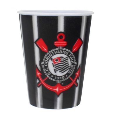 Jogo com 2 Copos De Plástico 3D Corinthians 400ml