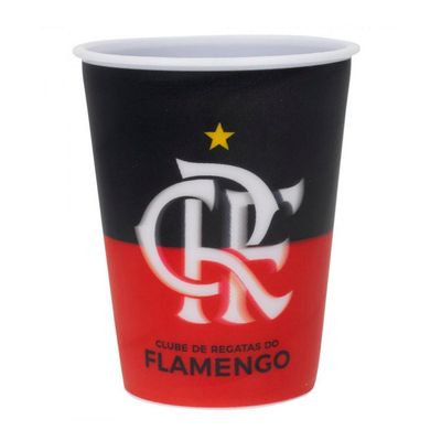 Jogo com 2 Copos De Plástico 3D Flamengo 400ml
