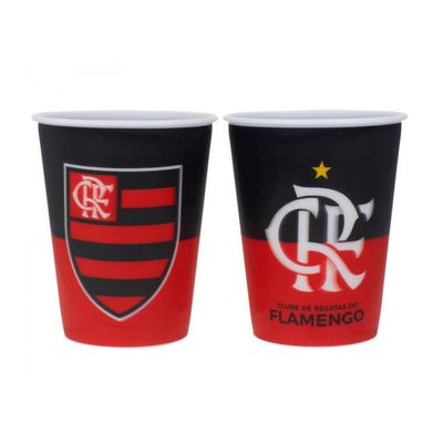 Jogo com 2 Copos De Plástico 3D Flamengo 400ml